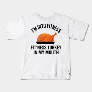 Fitness Turkey in My Mouth Funny Thanksgiving Tankful Kids T-Shirt